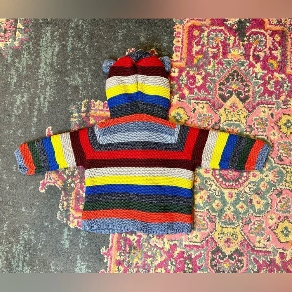Baby Gap Striped Bear Ear Sweater - Picture 4 of 6